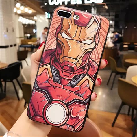 Marvel 3d Captain America Iron Man Phone Case Soft Tpu Silicone Heroes For Iphone 5 5s Se 6 6s 7