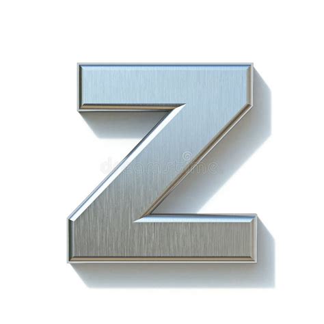 Brushed Metal Font Letter Z D Stock Illustration Illustration Of