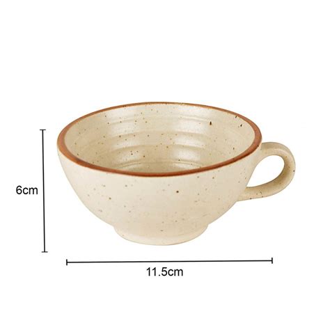 Ceramic Matt Finish Soup Cups with Spoon (250 ml Each, Set of 4, White ...