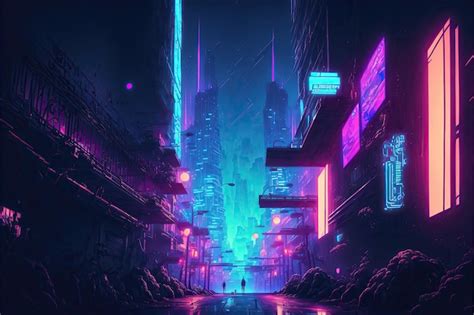 Premium AI Image | Cyberpunk 3D illustration of futuristic cityscape ...