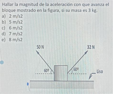 Solved Hallar La Magnitud De La Aceleraci N Con Que Avanza El Bloque