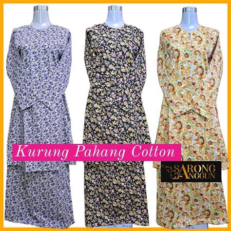 Baju Kurung Pahang Cotton Kurung Pesak English Cotton Sarong Anggun