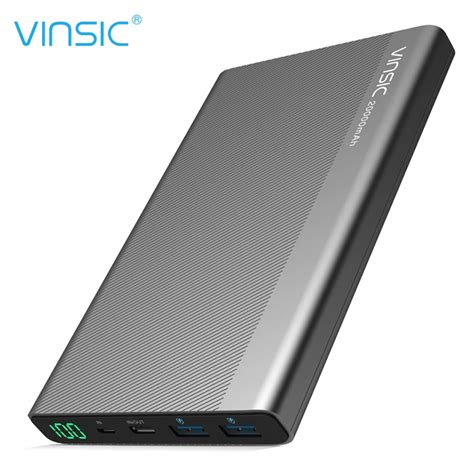 Vinsic 20000mah 5v 3a Fast Charger Power Bank Type C Dual Usb Output