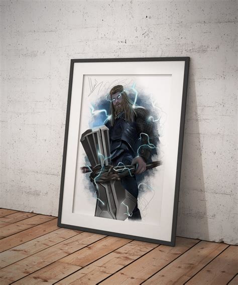 Thor Poster Thor Print Thor Wall Decor Marvel Wall Art Etsy