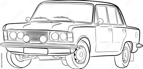 Obraz szkic car sketch samochód auto duży fiat fiat 125p na wymiar