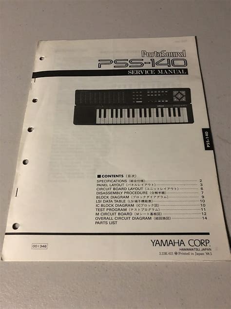 Yamaha Pss 140 Portasound Service Manual 1989 Reverb