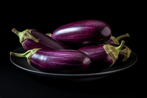 Premium Photo Above View Raw Eggplants Still Life