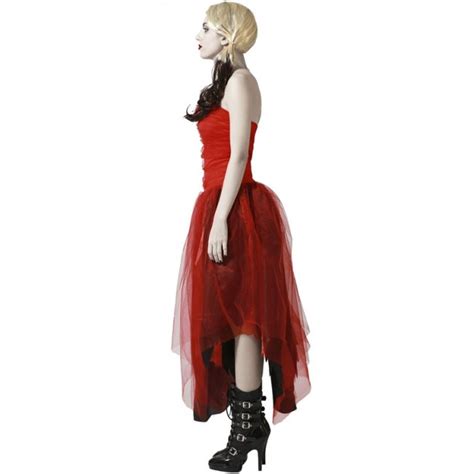 Disfraz Supervillana Harley Quinn Rojo Para Mujer 【envío Halloween En 24h】