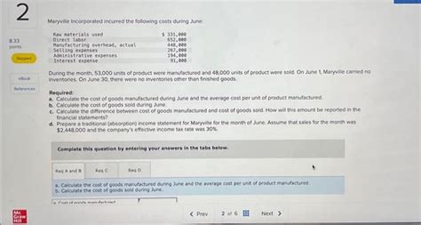 Solved Maryville Incorporated Incurred The Following Costs Chegg