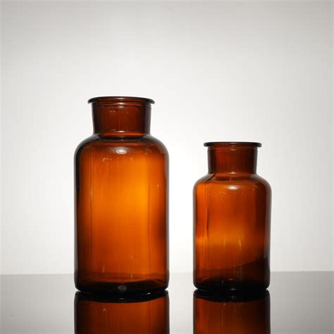 Ml Wide Mouth Amber Glass Reagent Bottle With Glass Stopper China