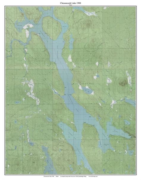 Chesuncook Lake 1988 Custom Usgs Old Topo Map Maine 2 Old Maps