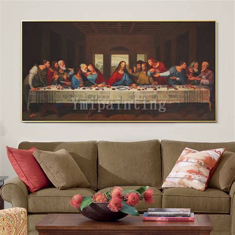 Framed Wall Art Catholic Painting Last Supper Jesus Christ Oil Etsy