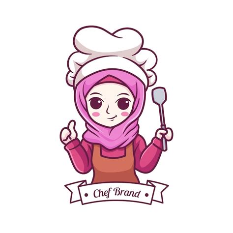 Premium Vector Cute And Kawaii Muslim Female Chef Wearing Hijab Manga