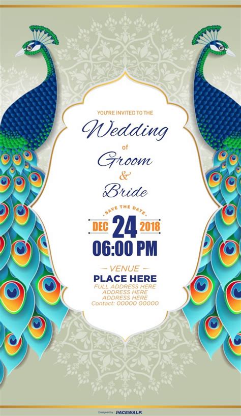 Peacock Theme Wedding Card Wedding Invitation Video Wedding