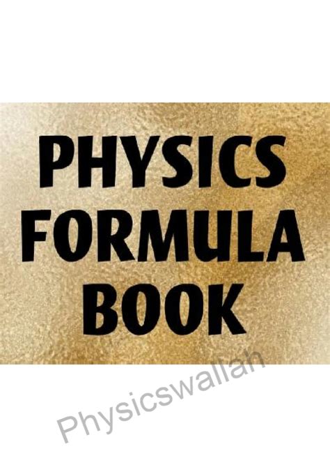 Solution Physics Formula Booklet Studypool