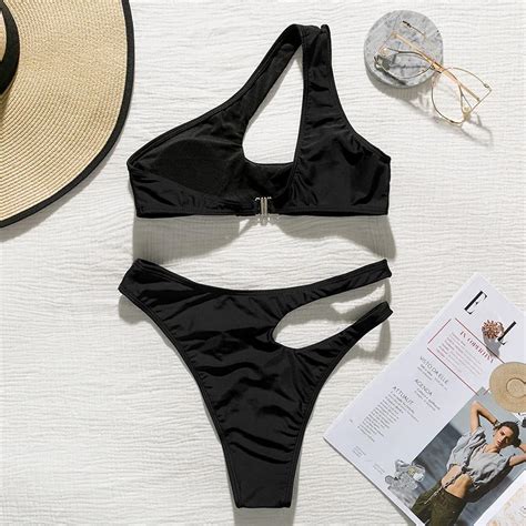 MAILLOT DE BAIN In X Ensemble bikini deux pièces pour les femmes épaules dénudées sexy
