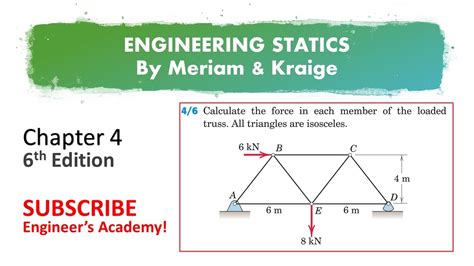 4 6 Engineering Statics Method Of Joints Chapter 4 Engineers