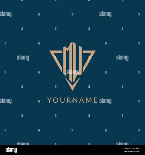 Mw Logo Initials Triangle Shape Style Creative Logo Design Vector