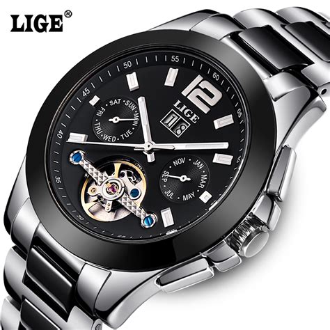 Lige Brand Luxury Ceramic Automatic Watch For Men Watch Etc