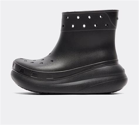 Crocs Womens Classic Crush Rain Boot Black Footasylum