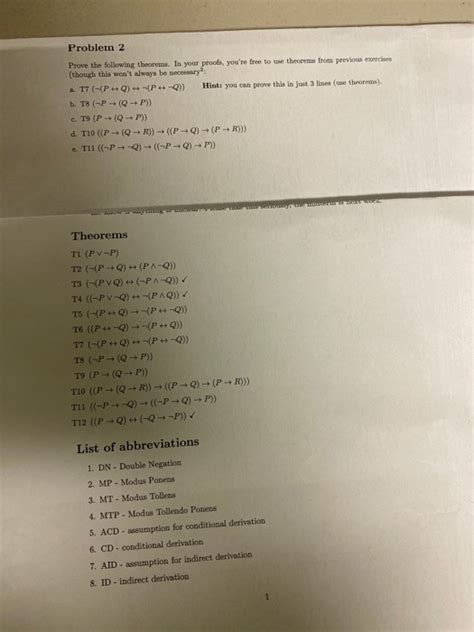 Problem Prove The Following Theorems In Your Chegg