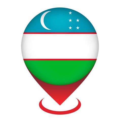 Premium Vector Map Pointer With Contry Uzbekistan Uzbekistan Flag Vector Illustration