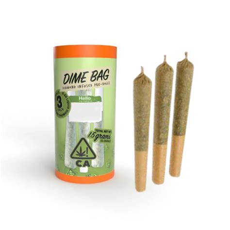 Dime Bag Diamond Infused Preroll 3 Pack 15g Crystal Coma S Best Cannabis Delivery In