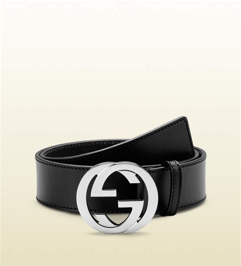 Gucci Leather Belt With Interlocking G Buckle In Black For Men Lyst