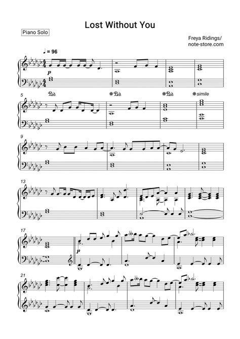 Freya Ridings - Lost Without You sheet music for piano [PDF] | Piano ...