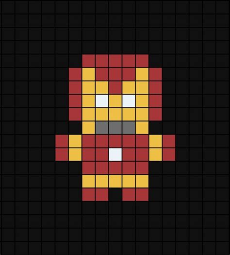 Iron Man Pixel Art | Pixel art pattern, Pixel art, Easy pixel art