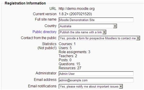 Moodle Registration Moodledocs