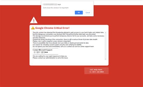 How To Clean Google Chrome Critical Error Message Scam