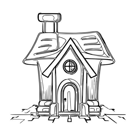 Premium Vector | House coloring page house line art house coloring book ...