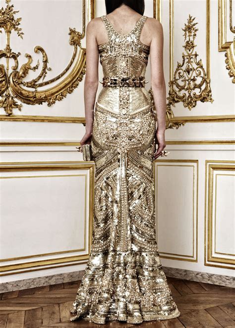 Gold Gilded Wedding Dress Alexander Mcqueen