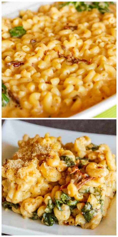 Macaroni and Cheese with Sun-dried Tomatoes and Spinach - The Cookie Writer