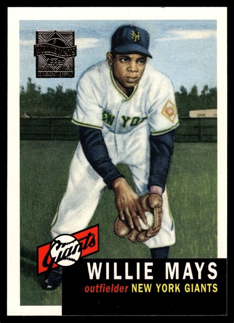 1996 Topps Commemorative Set Willie Mays Reprint 1953 Topps Baseball