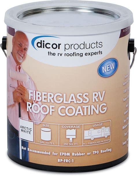 Dicor RP FRCT 1 Fiberglass RV Roof Coating 1 Gallon Tan Cleaning