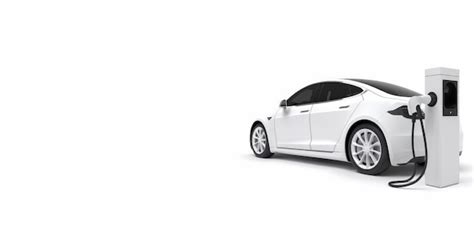 Premium AI Image | A white tesla model s is on a white background.