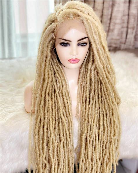 Full Lace Blonde Faux Locs Wigdreadlocks Wig Full Lace Wig Etsy