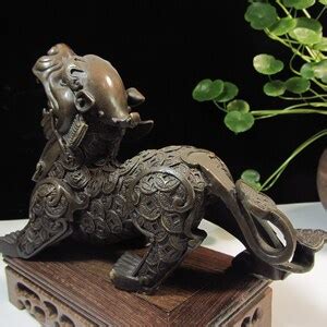 Wealth Pixiu Statue Feng Shui Decor Kirin Pi Yao Copper Kylin Bronze