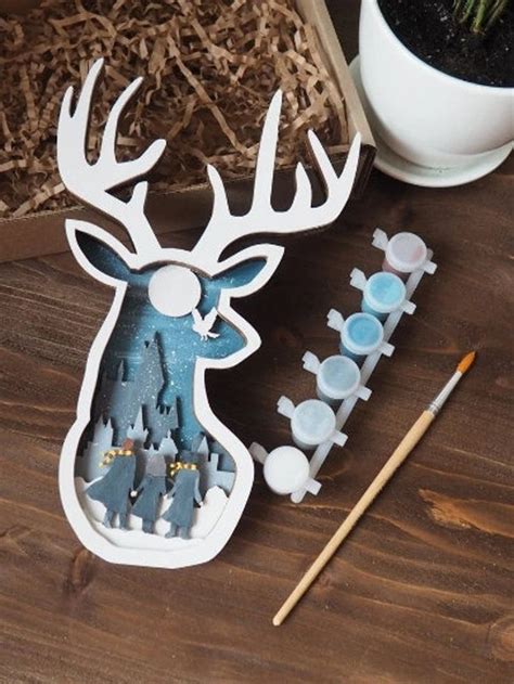 Panno The Head Of A Deer 6 Layers Laser Cut Files SVG DXF CDR Etsy