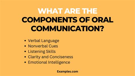 Components Of Oral Communication Examples How To Describe