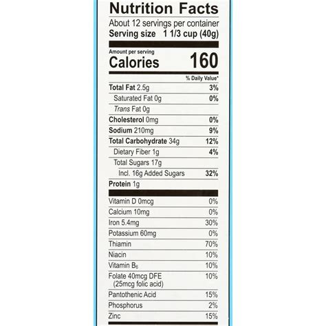 Oreo Cereal Nutrition Facts