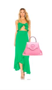 Alexia Echevarria S Green Ruffle Maxi Dress Big Blonde Hair