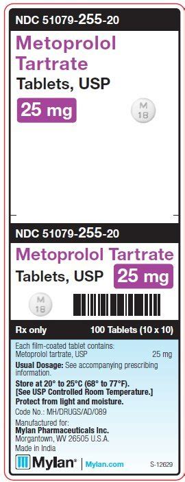 Metoprolol Package Insert Prescribing Information