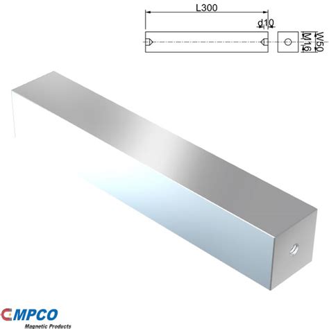 NdFeB Tube Separator Magnet Rod 50mmX50mmX300mm