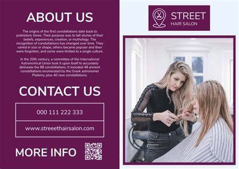 Professional Street Hair Salon Brochure Hair Salon Professional Brochure Brochure Template