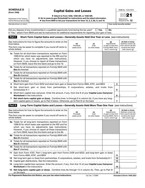 Irs Schedule D Form Or Sr Fill Out Printable Pdf Forms