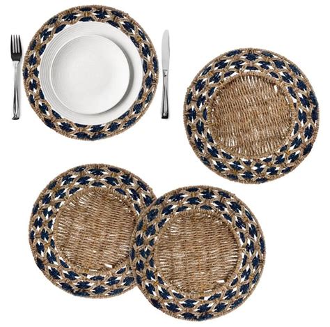 Round Rattan Charger Plates Set Of 4 8935325503764