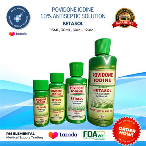 Povidone Iodine 10 Solution Antiseptic Betasol 15ml 30ml 60ml